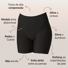 Short Modelador Skin Compression sem costura + Brinde Calcinha Modeladora