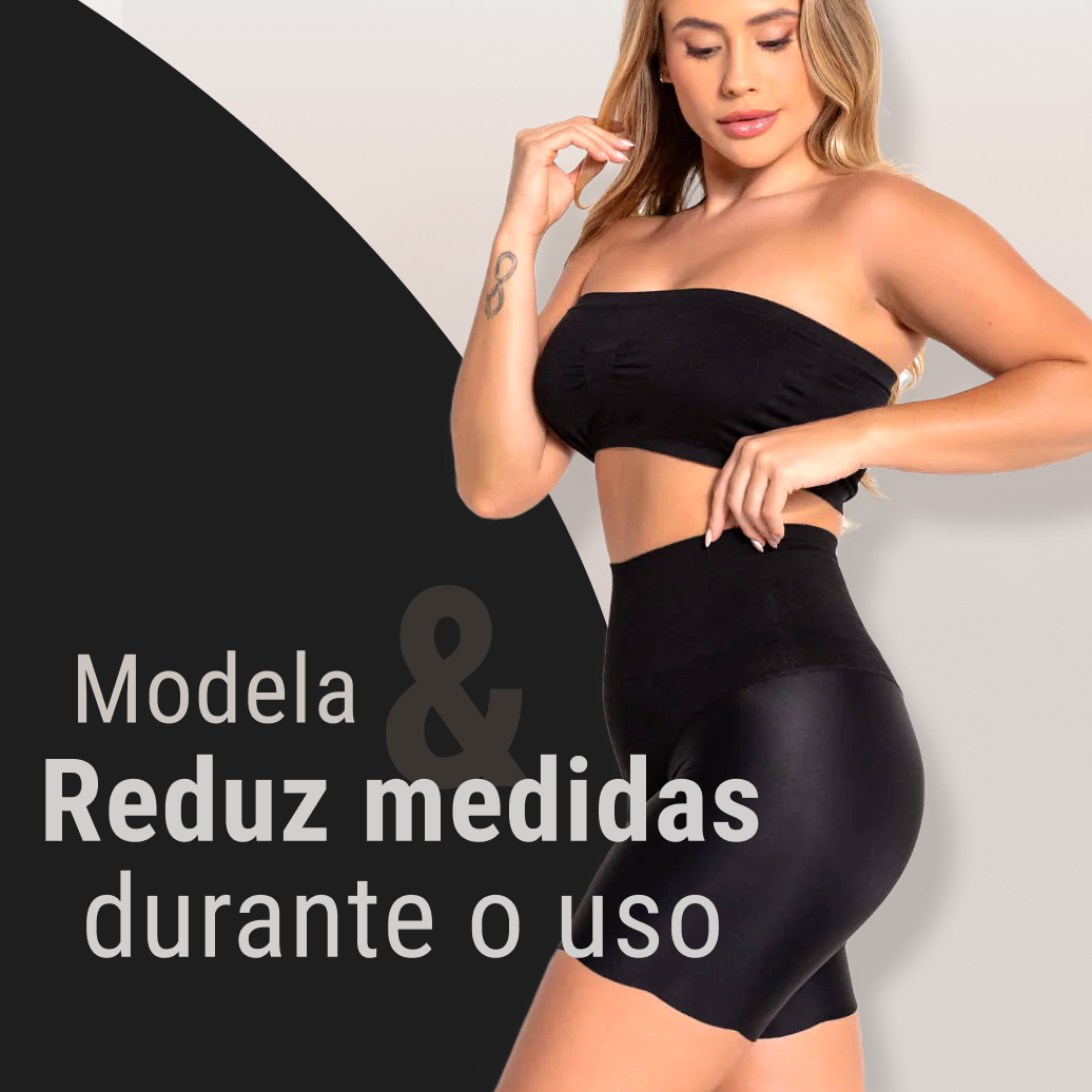 Short Modelador Skin Compression sem costura + Brinde Calcinha Modeladora