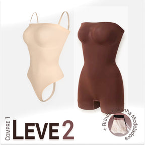 Body Modelador com Alça Removível - Premium Shaper - Compre 1 Leve 2 + Brinde