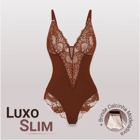 Body Modelador de Renda - Luxo Slim | + Brinde Calcinha Modeladora