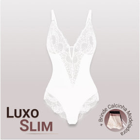 Body Modelador de Renda - Luxo Slim | + Brinde Calcinha Modeladora