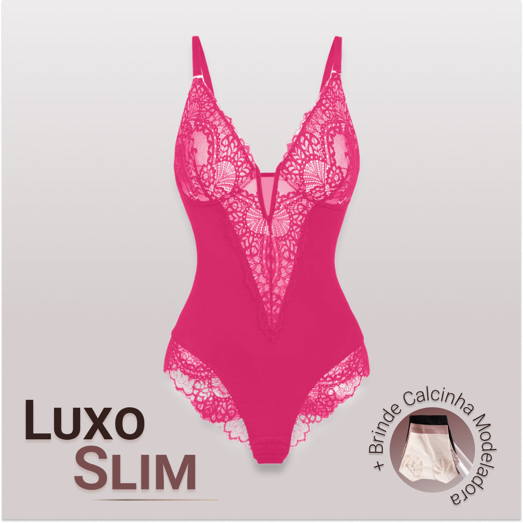 Body Modelador de Renda - Luxo Slim | + Brinde Calcinha Modeladora
