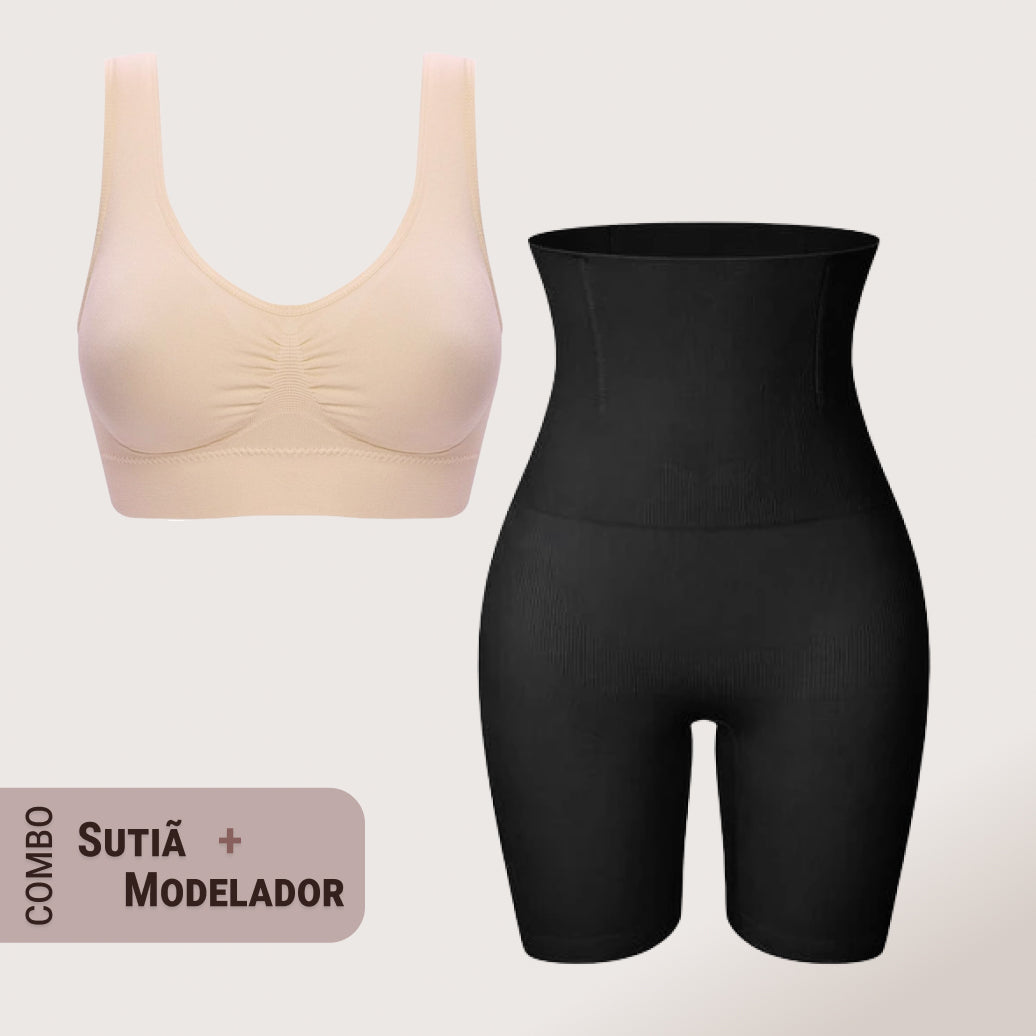 Combo: Short Modelador Slim Shape + Sutiã Comfort Pro